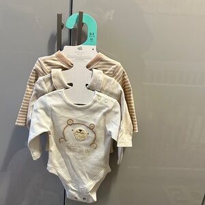Carter's Cream and Tan Bear Bodysuit Set